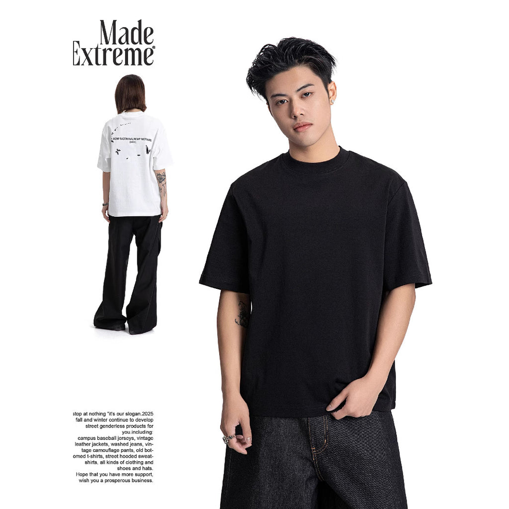 MADEEXTREME Cool Flat Texture Printed Letter Tee