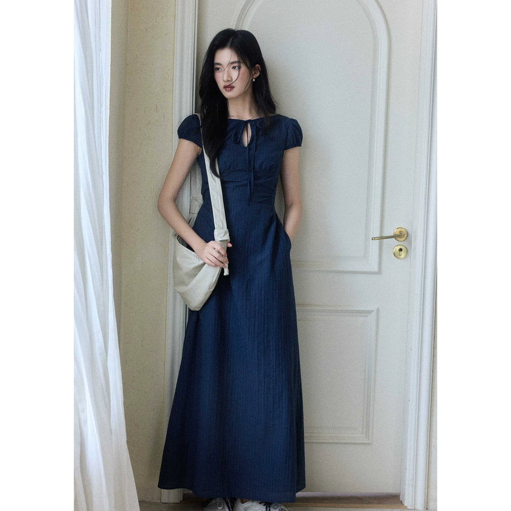 TYANG Temperament Waist Thin Striped Dress