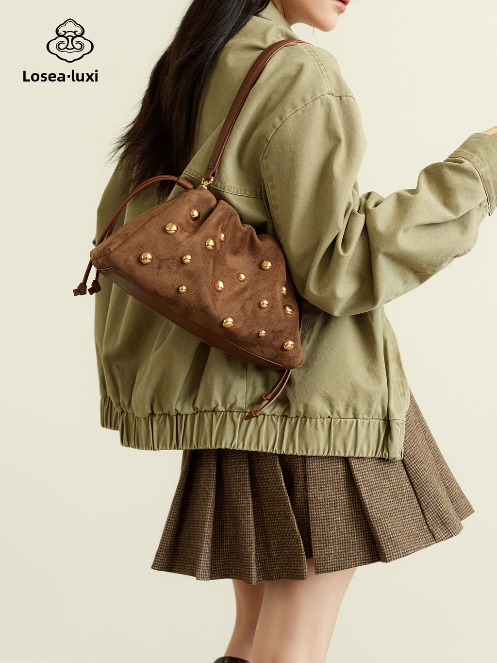 LOSEA Rivet Strap Armpit Bag