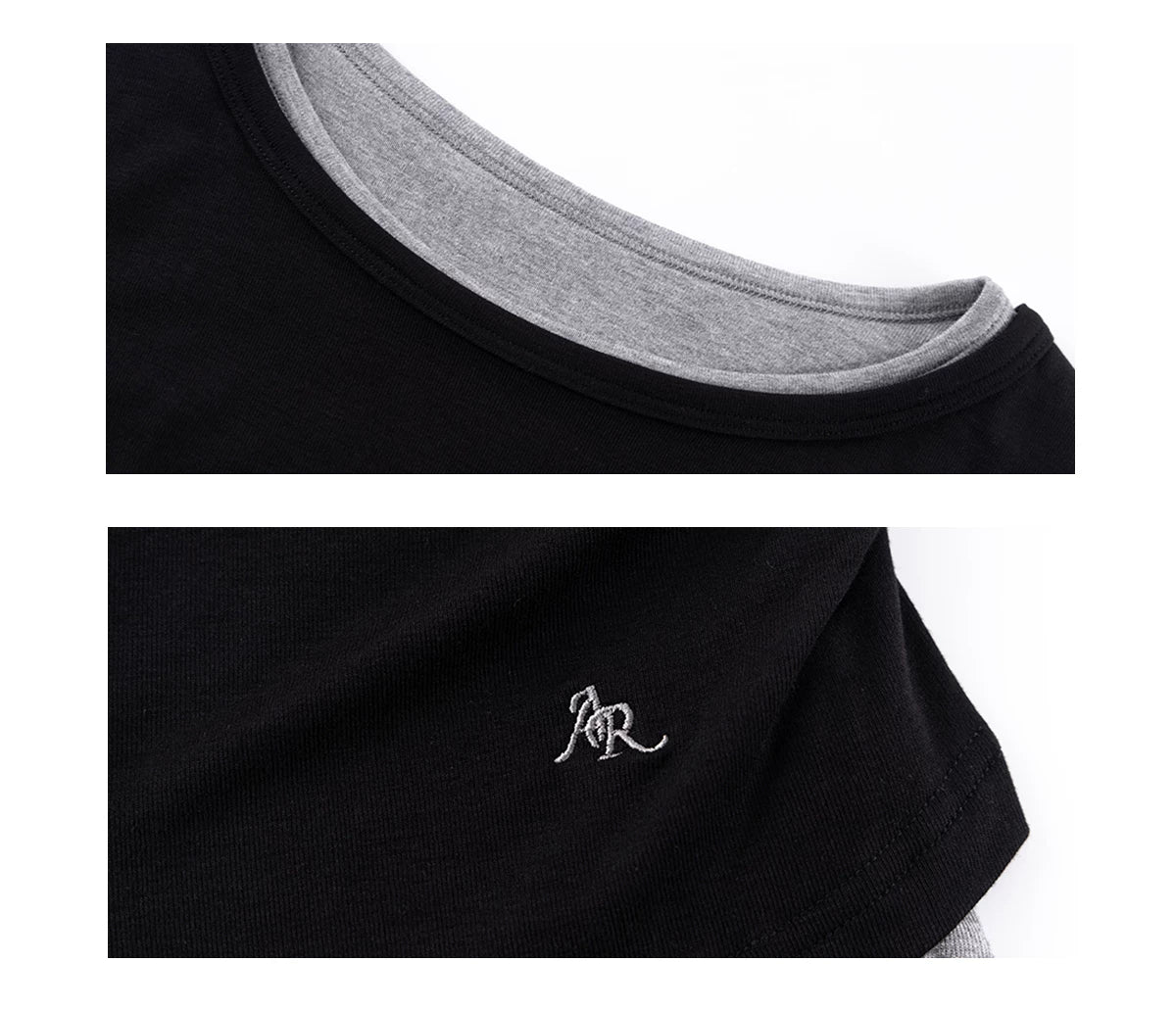 Ariseism Vintage Fake Two-piece Bottom Long Sleeve