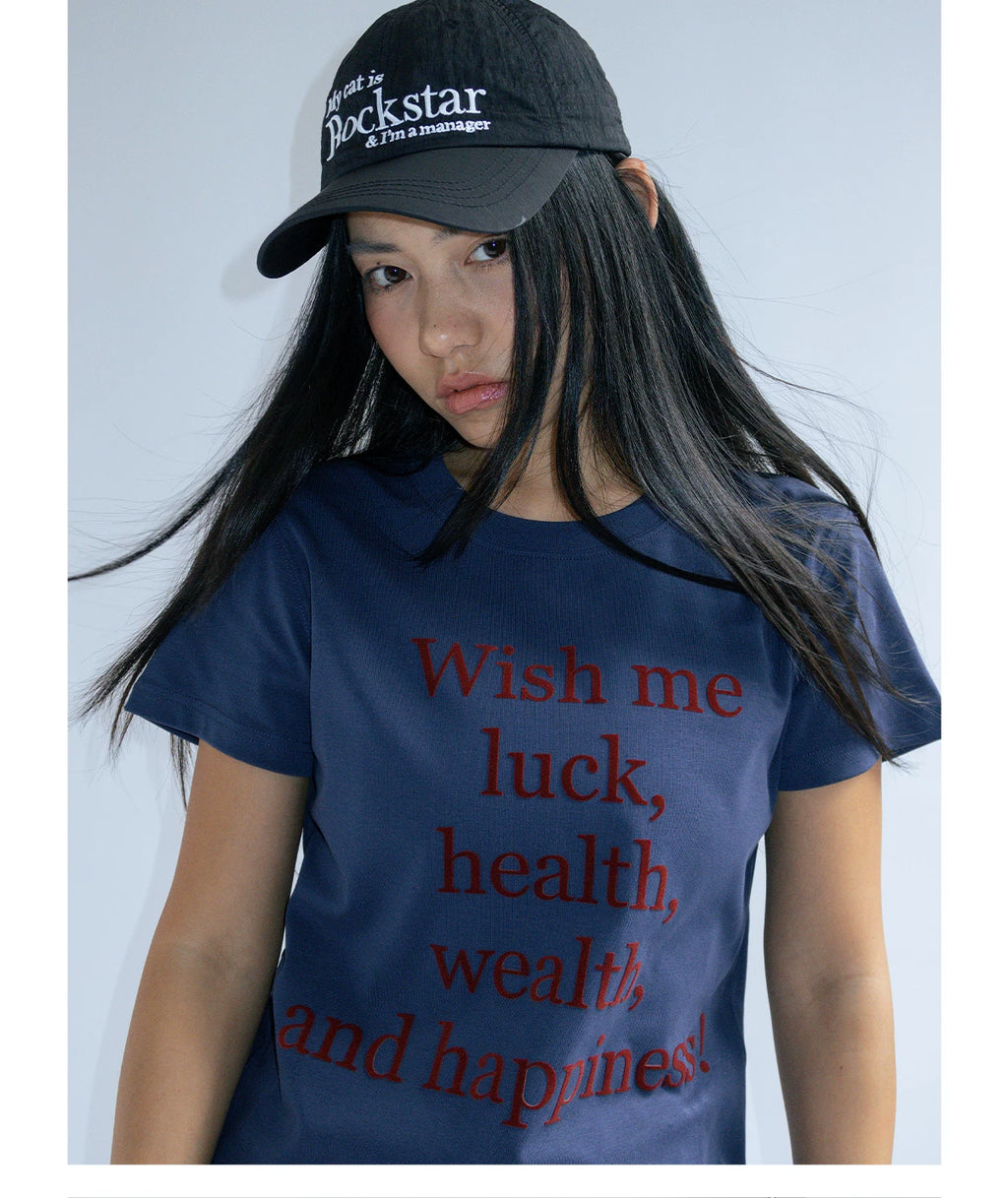 FUNKYFUN Make A Wish Slogan Printed Versatile Tee