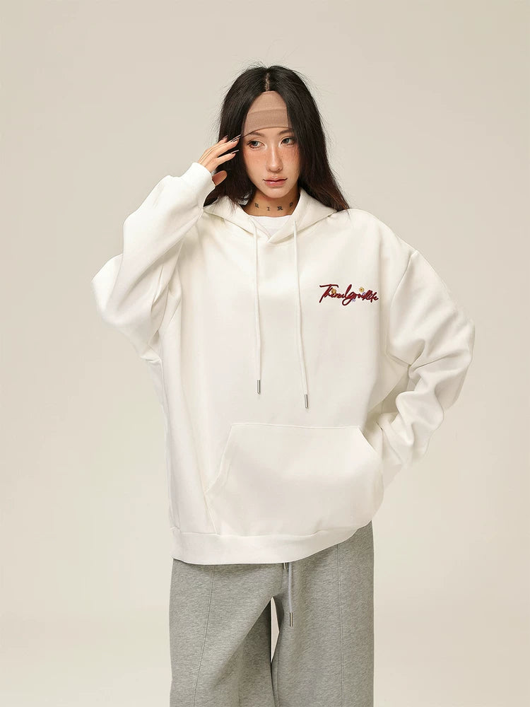 AceStudios Three-dimensional Embroidered Floral Hooded Sweater