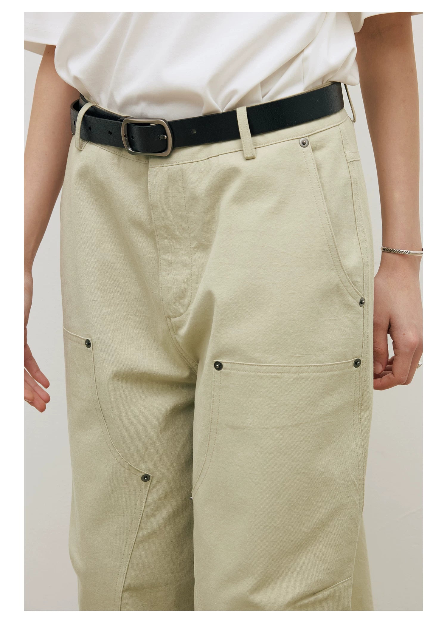 LR Rivet Tooling Straight Casual Pants