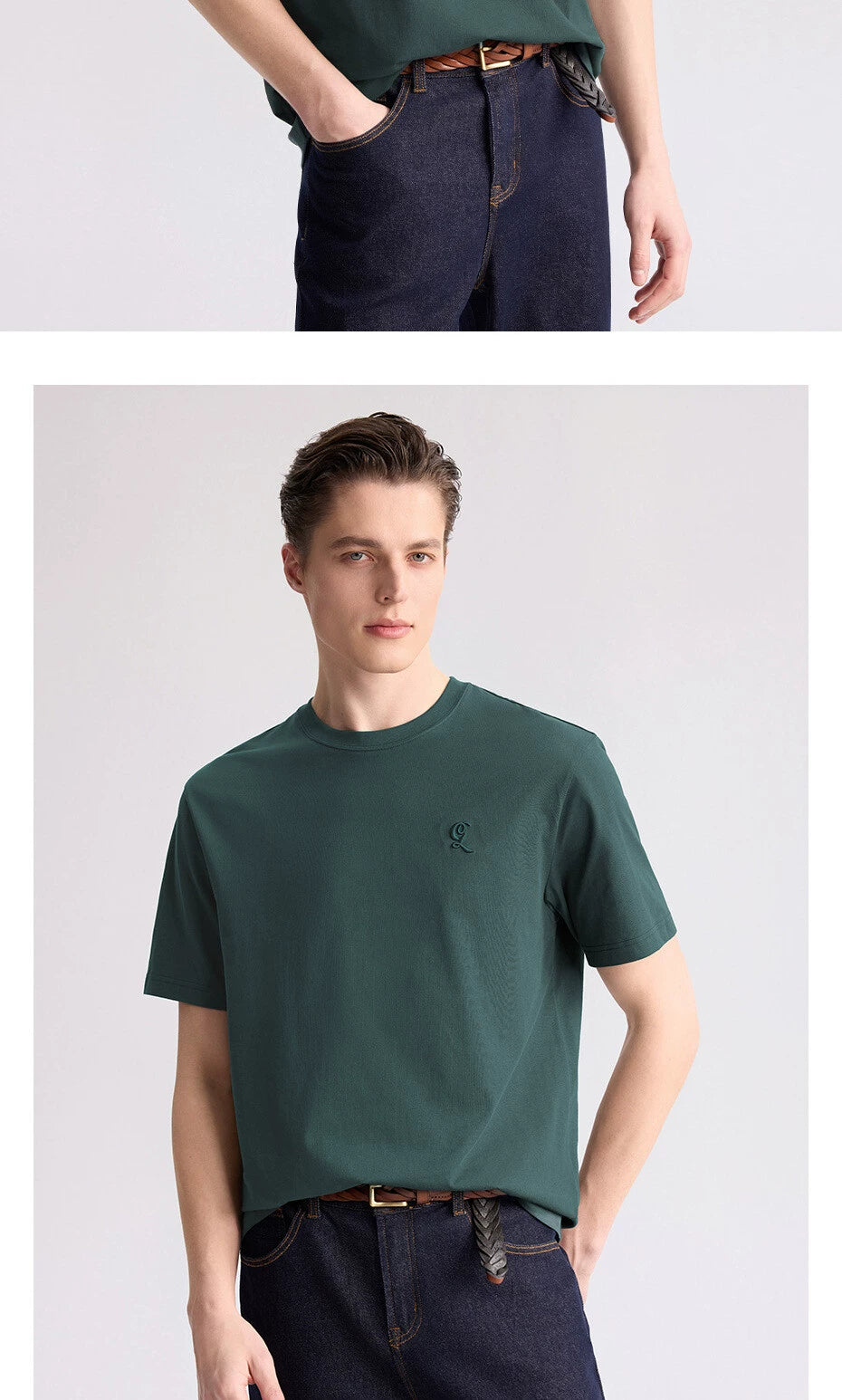 Giordano Monogram Embroidered Crew Neck Casual Tee