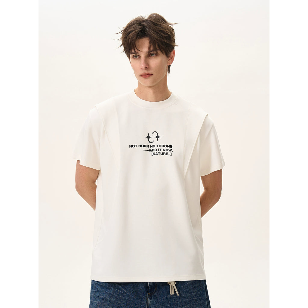 BTSG wide boxy deconstruction liquid Tee