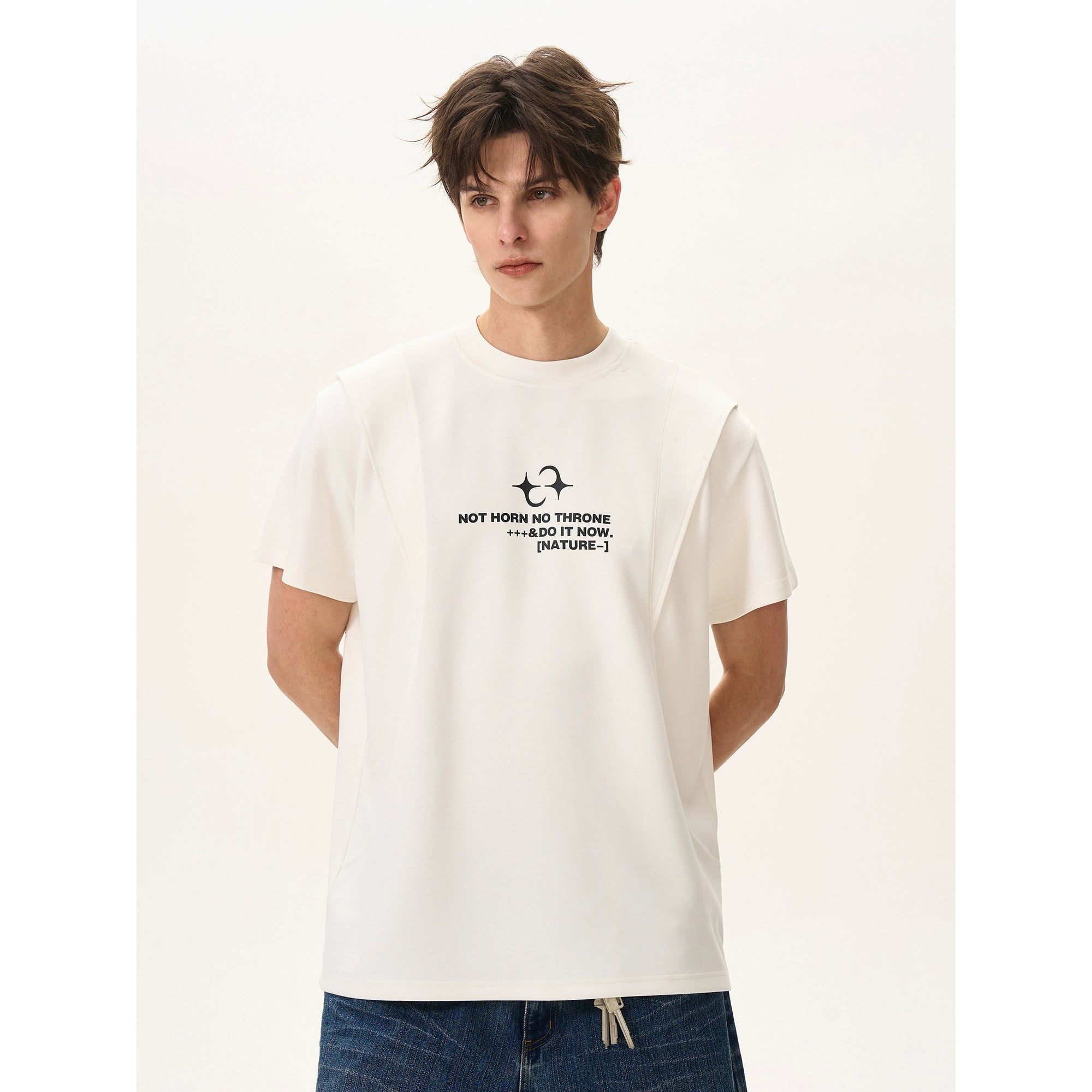 BTSG wide boxy deconstruction liquid Tee