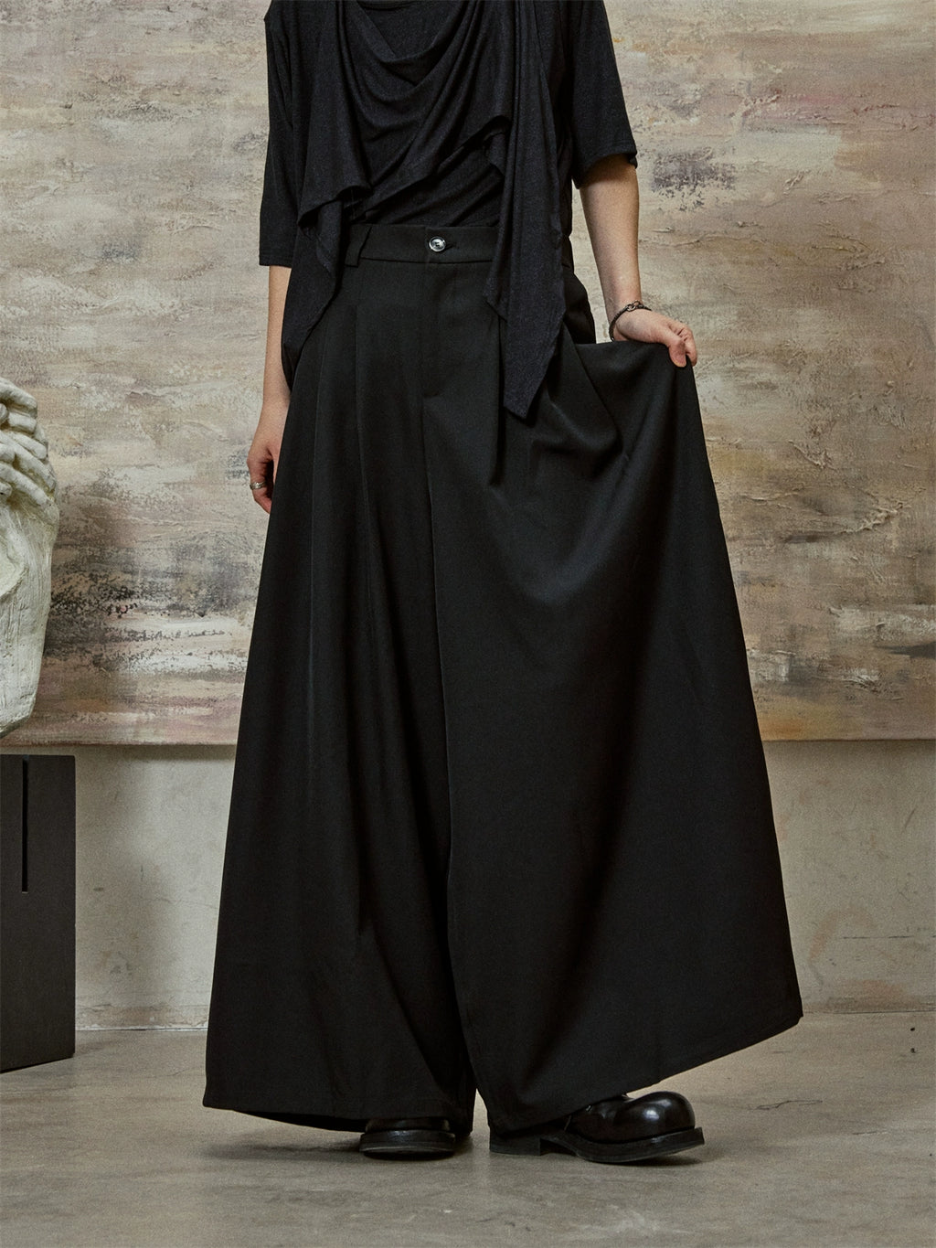 SUNYVONNE Small Loose and Thin Casual Trousers Skirt Suit Pants