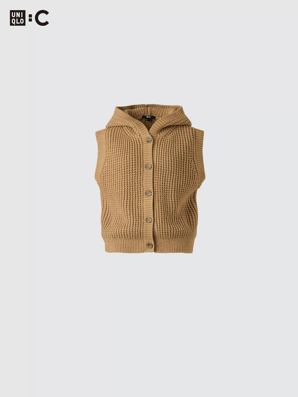 Uniqlo Waffle Hooded Knitted Vest