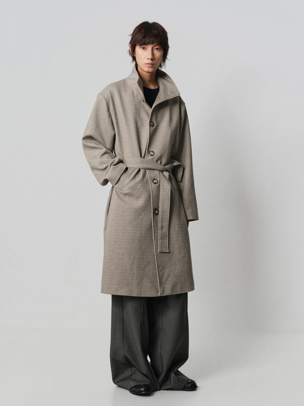 4JUNKS Multi-neck Strap Coat Thick Medium and Long Coat