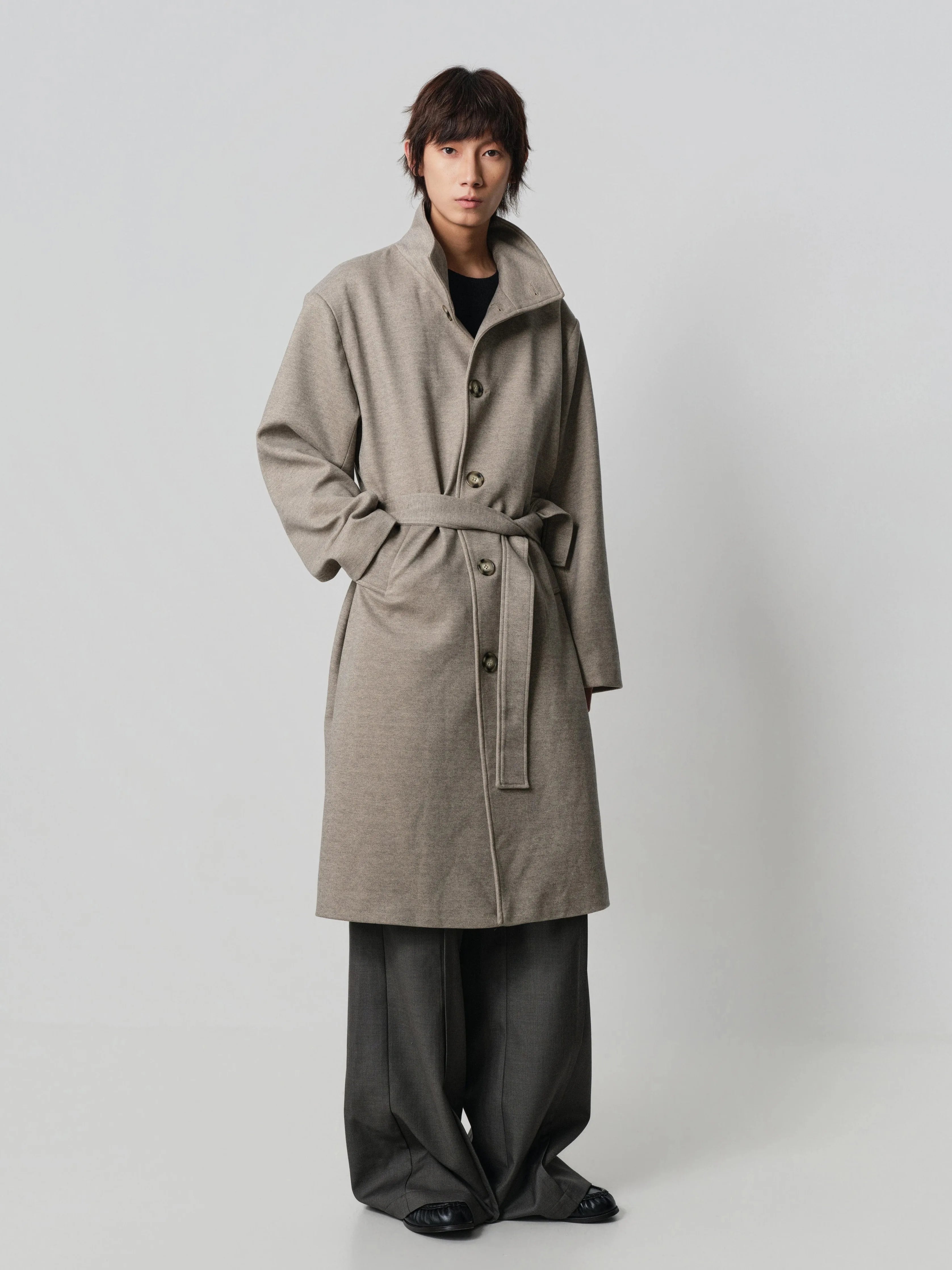 4JUNKS Multi-neck Strap Coat Thick Medium and Long Coat
