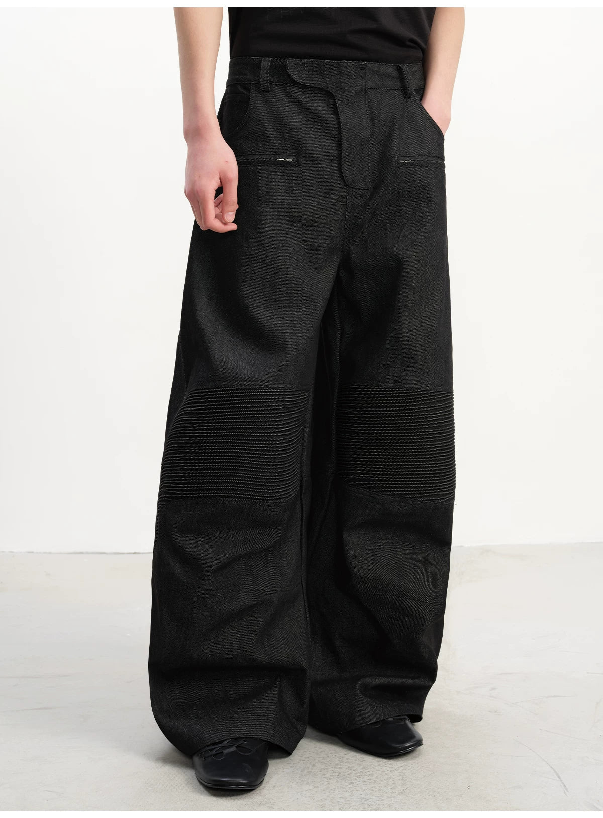 JCAESAR Retro Wide-leg Straight Jeans
