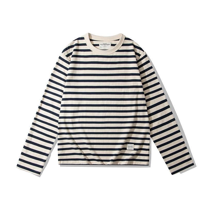 PrintAce Vintage Loose Striped Long Sleeve