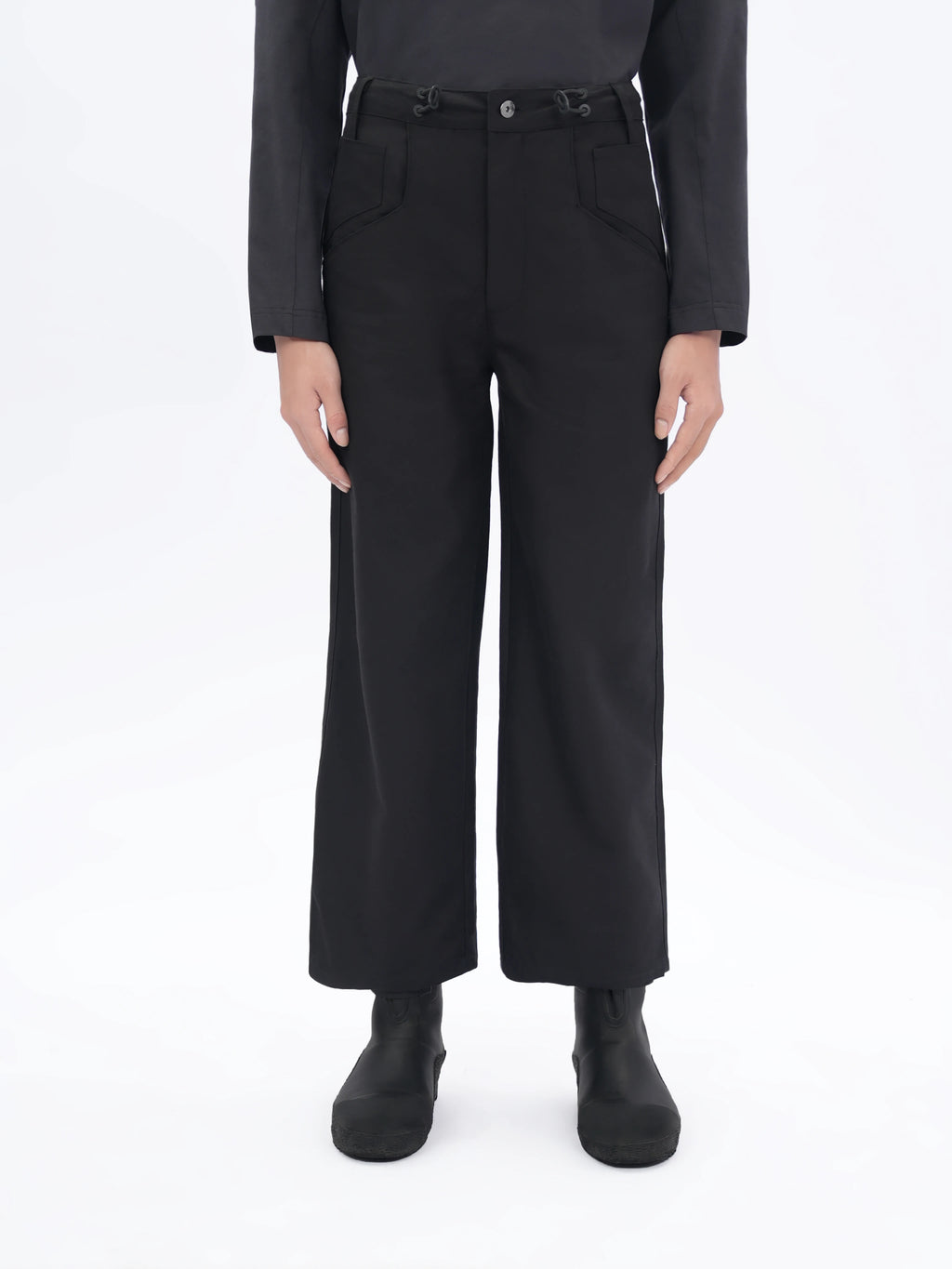 ETHEREAL PRODUCTION Tencel Dark Light Drape Simple Nine-point Pants