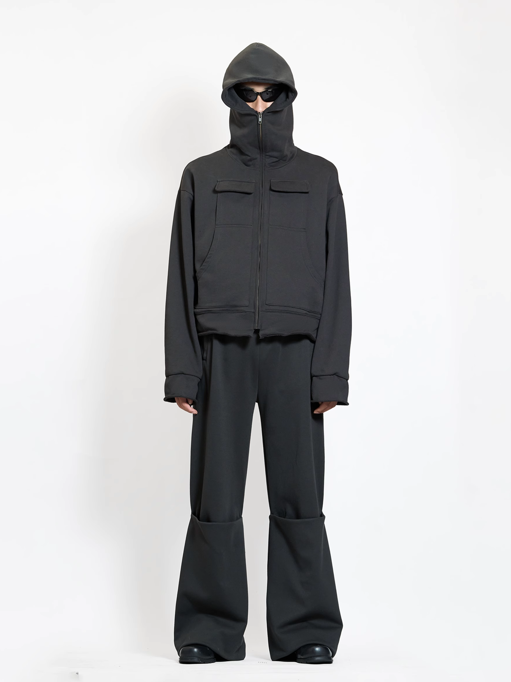 ETHEREAL PRODUCTION Adjustable Cardigan Zip-up Hooded Jacket