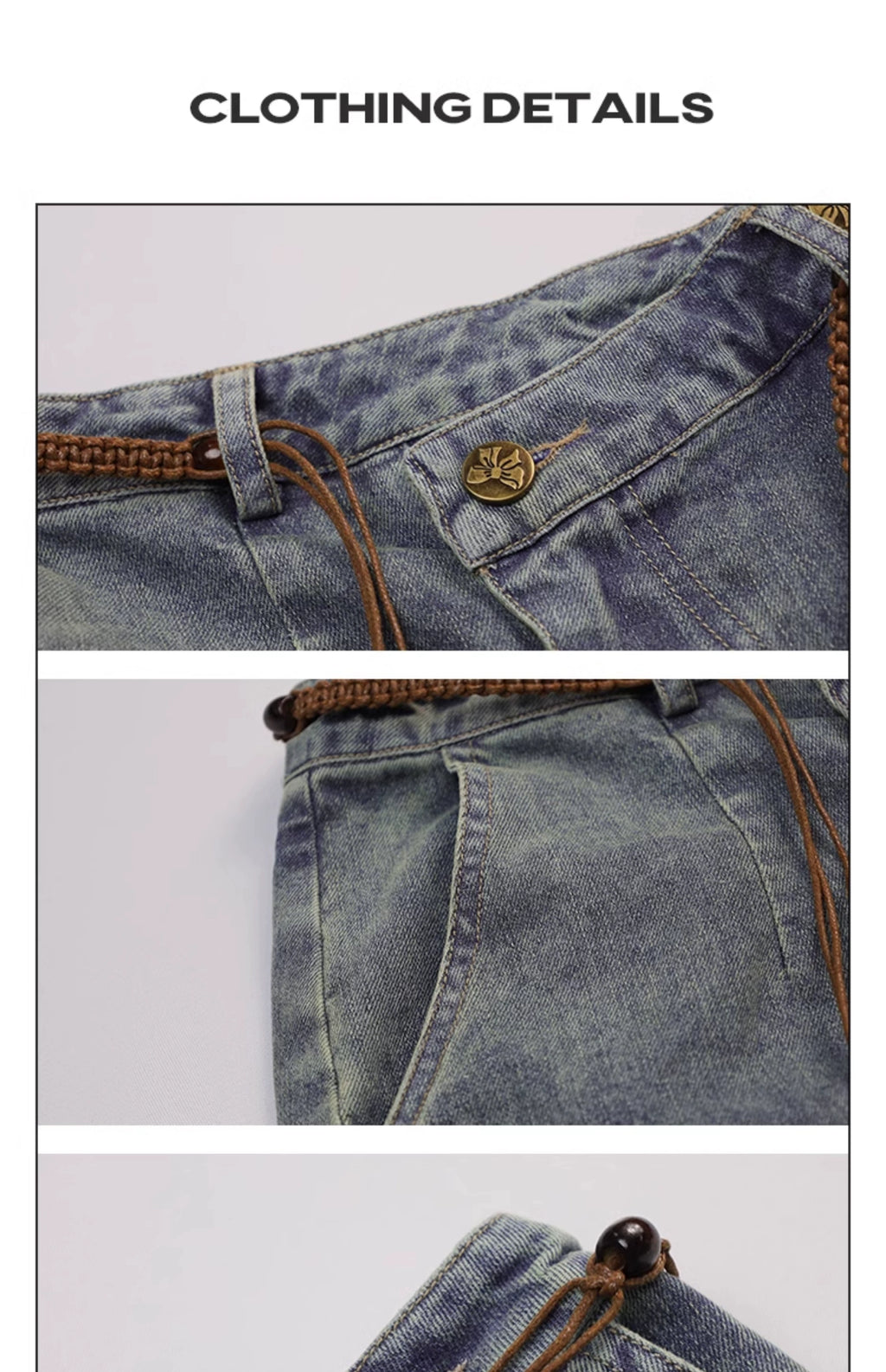 Girlyhalo Vintage High Waist Denim Skirt