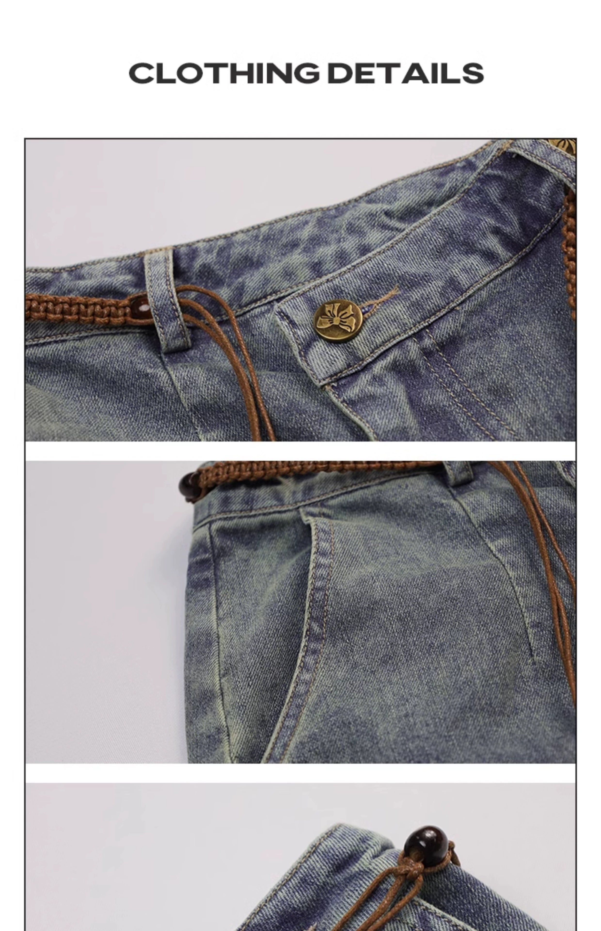 Girlyhalo Vintage High Waist Denim Skirt