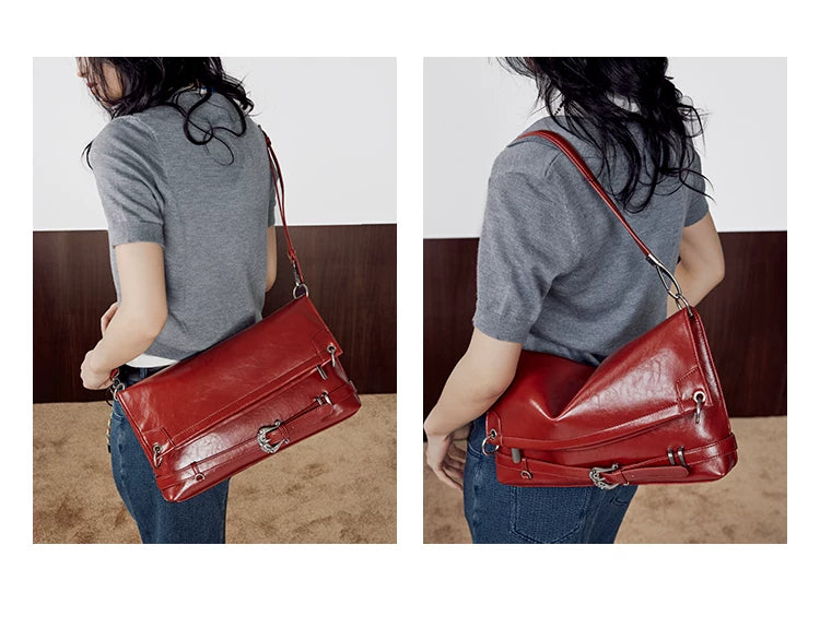 SmoSmos Millennium Cowhide Shoulder Crossbody Tote Bag
