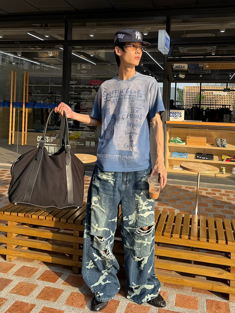 EAHO Loose Versatile Ripped Jeans