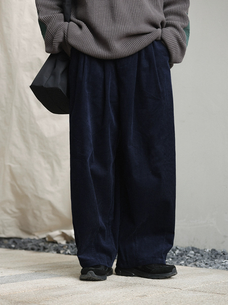 NOEARS Japanese Retro Corduroy Wide-leg Pants