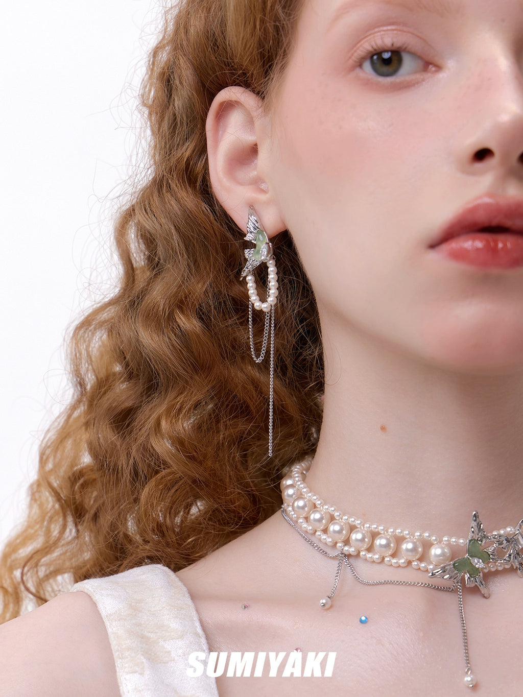 SUMIYAKI Butterfly Pearl Earrings