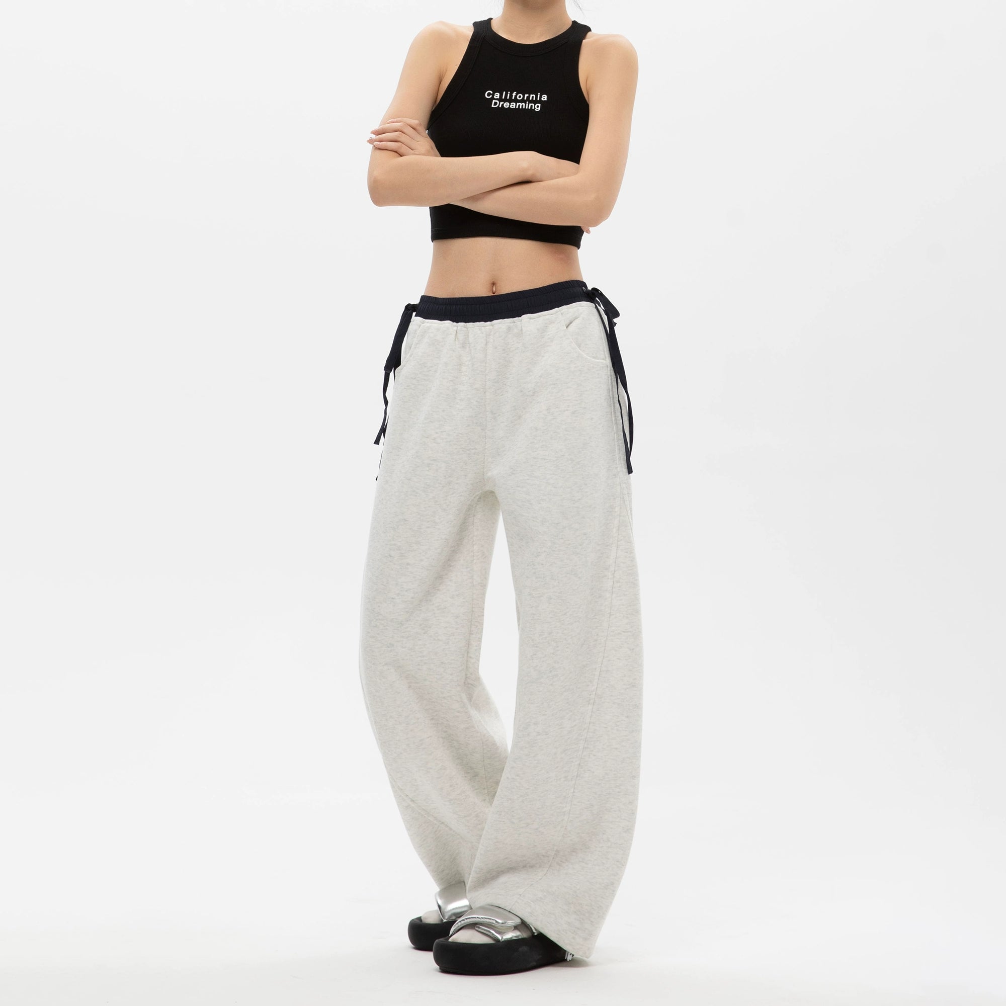 ICH MODE Loose Casual Straight Wide Leg Sweatpants