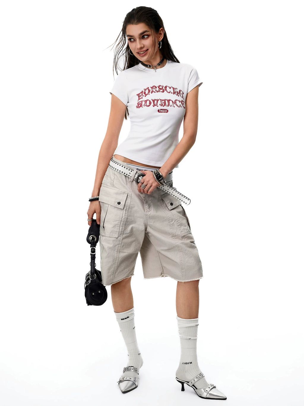 0123 Start Vintage Crew Neck Shoulder-fit Slim Tee
