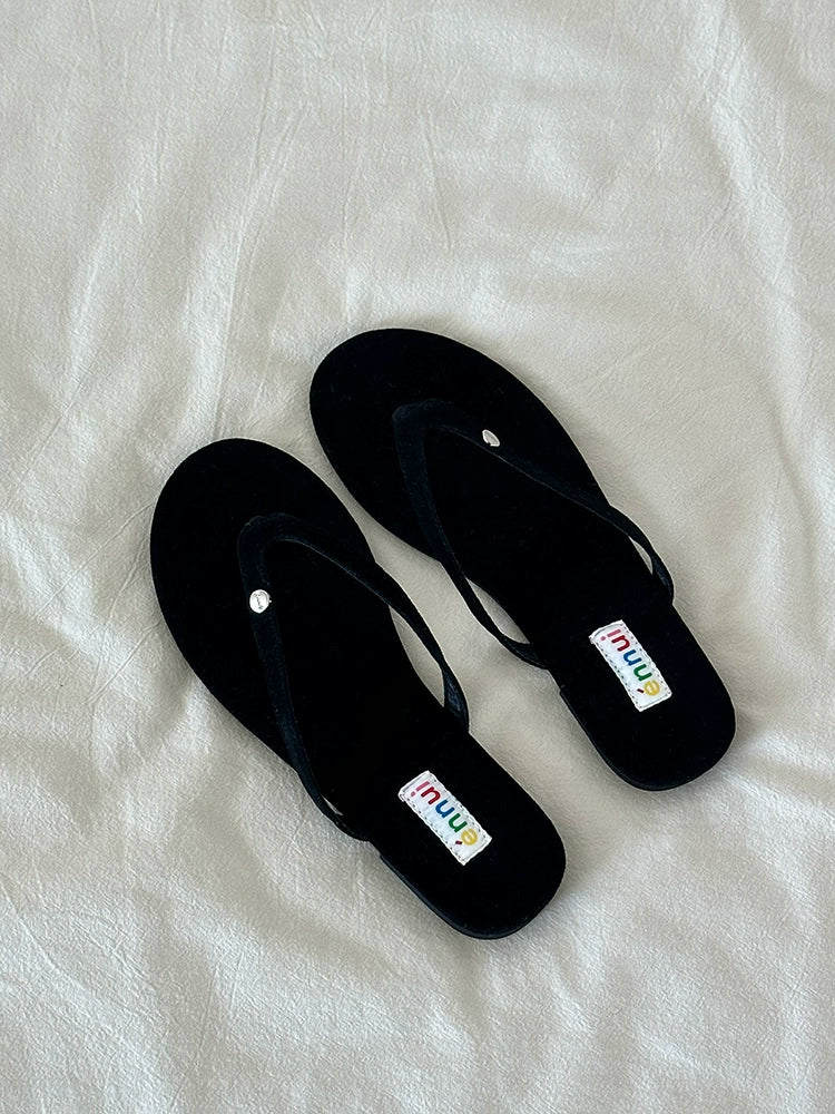 ENNU Flat Bottom Matte Turned Fur Outer Slippers