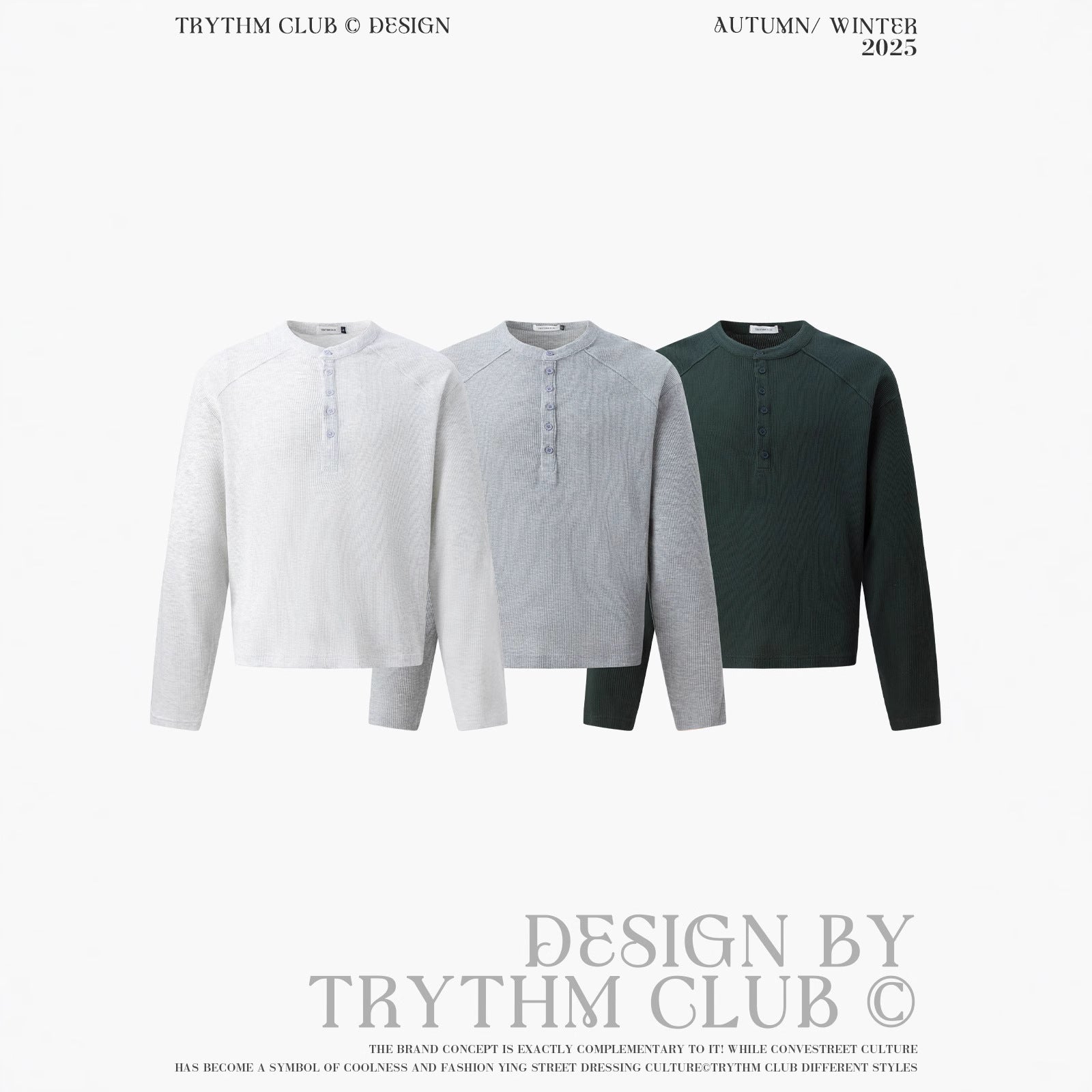 TRYTHMCLUB Waffle Simple Knitted Sweater