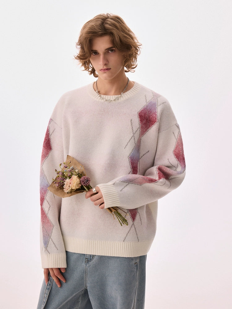 CHOR Lazy Style Plaid Knitted Sweater