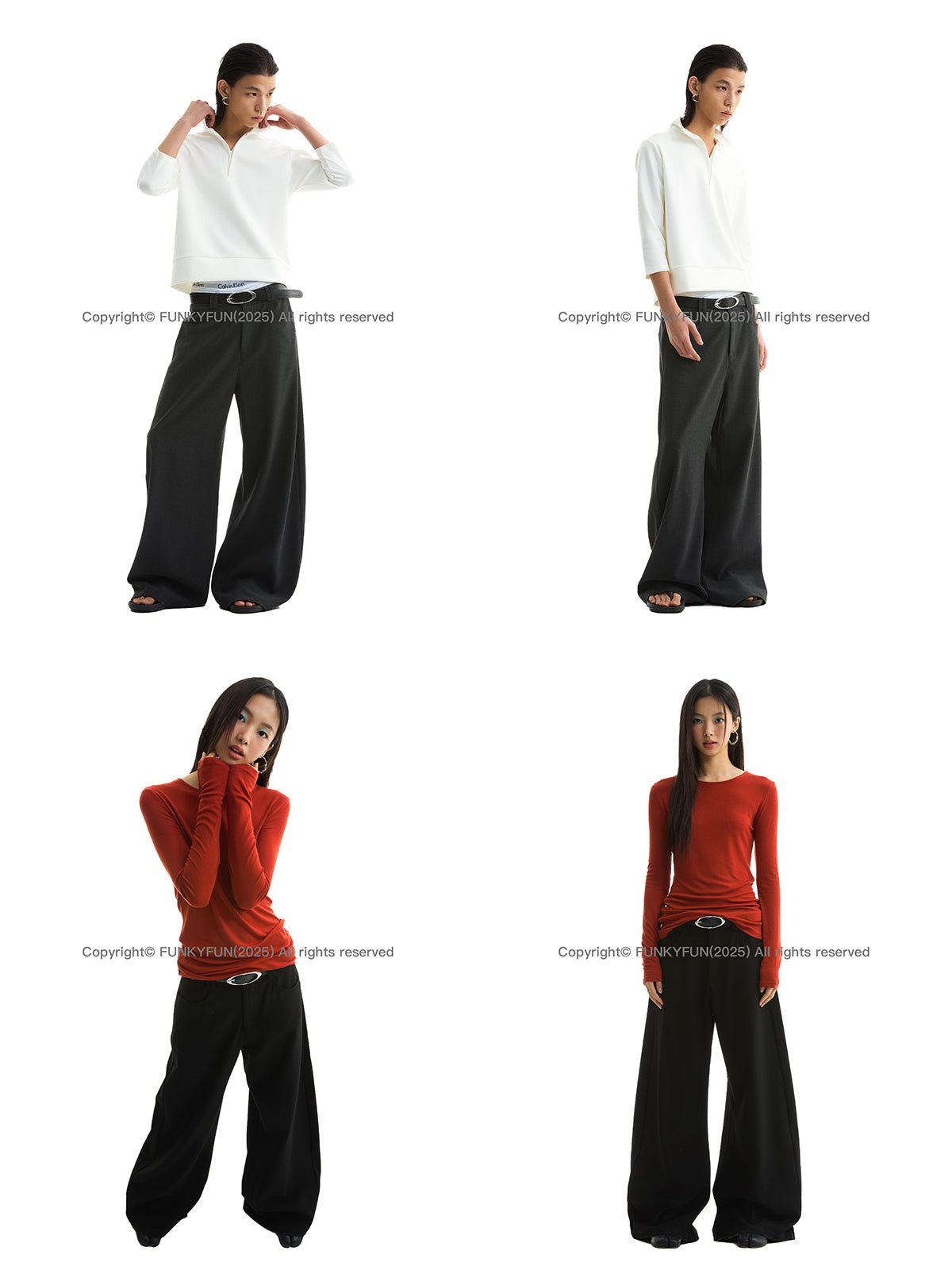 FUNKYFUN Loose Scimitar  Casual Trousers
