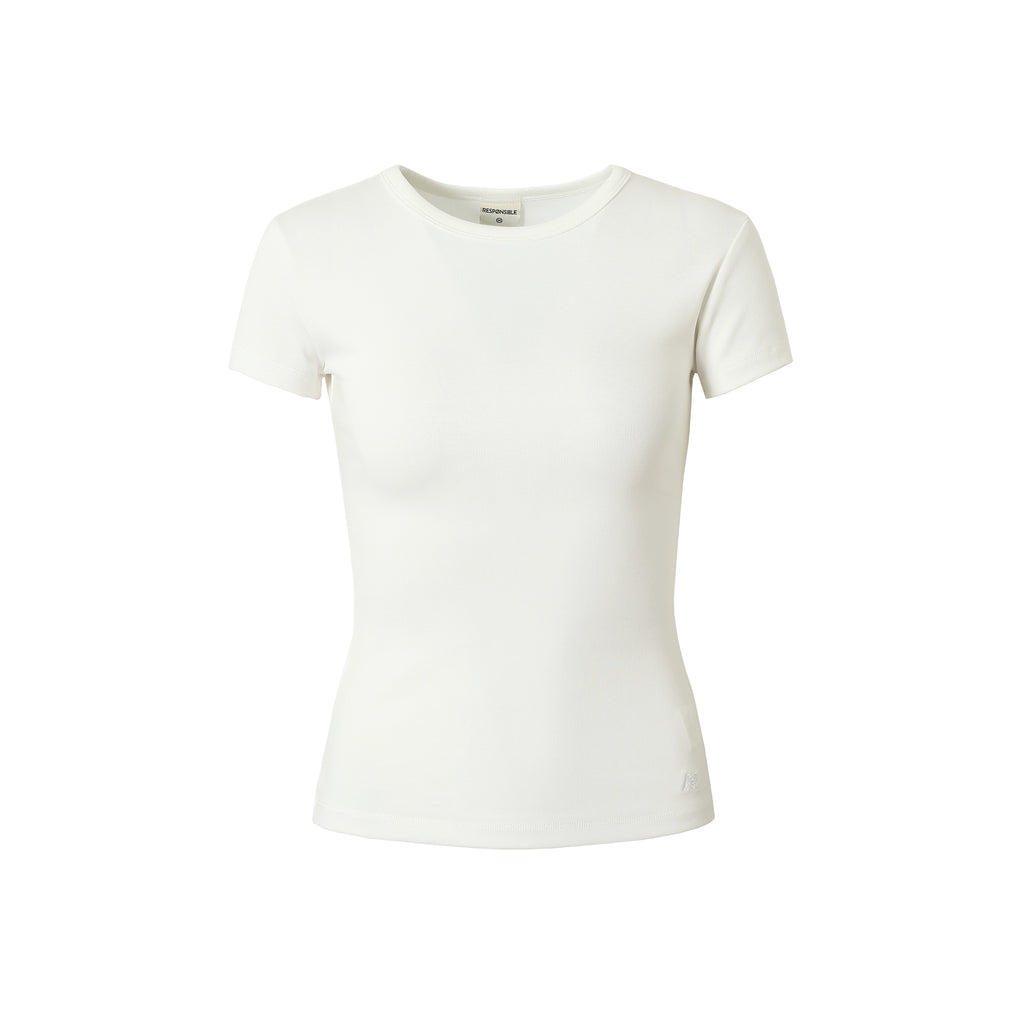 RPB BRAND Simple Fashion Front Shoulder Slim Waist Tee