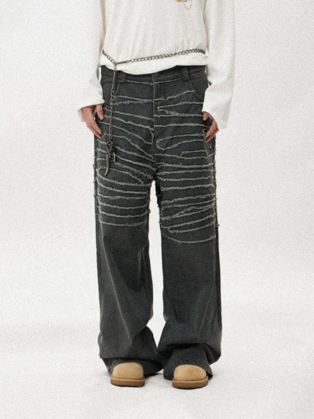 TZ Killer Fringed Old Loose Versatile Jeans