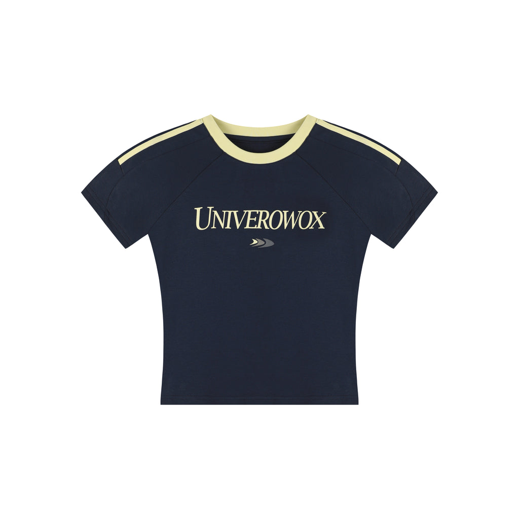 OWOX Slim and Skinny Striped Front Shoulder Short Tee