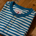 PrintAce Retro Shell Buckle Light Blue Striped Loose Tee