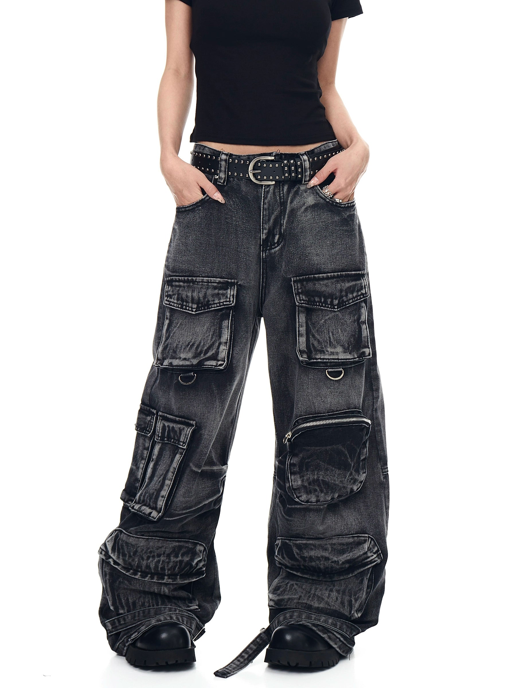 BLACKLISTS Heavy Industry Old Multi-pocket Tooling Jeans