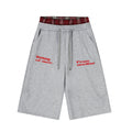 BLACKLISTS Double Waist Plaid Sweatpants Shorts