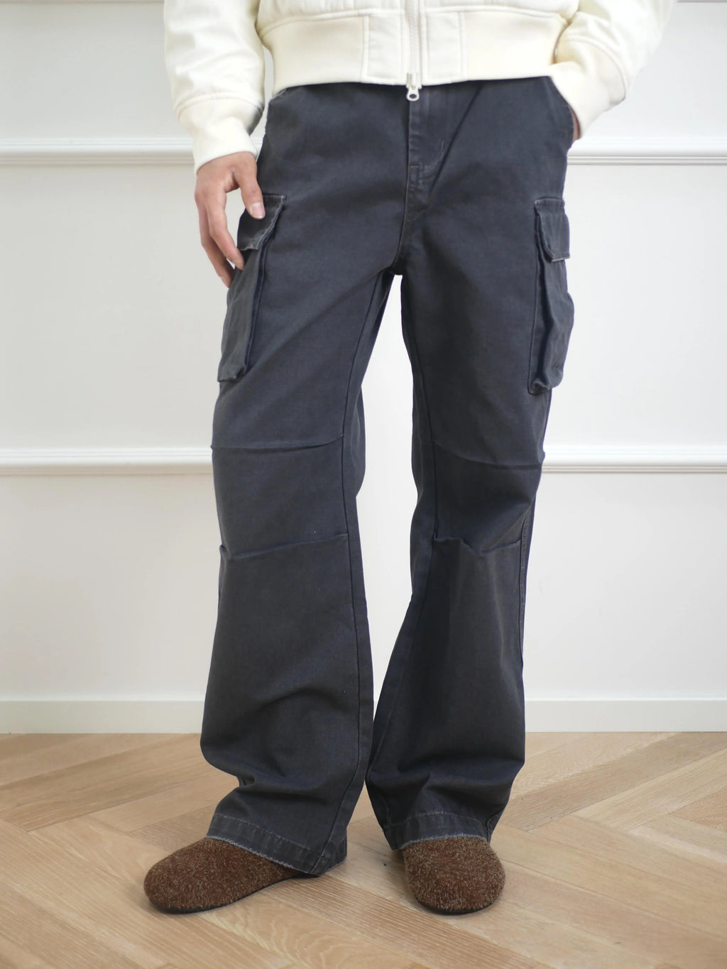 NO LOGO Straight Loose Washed Old Overalls