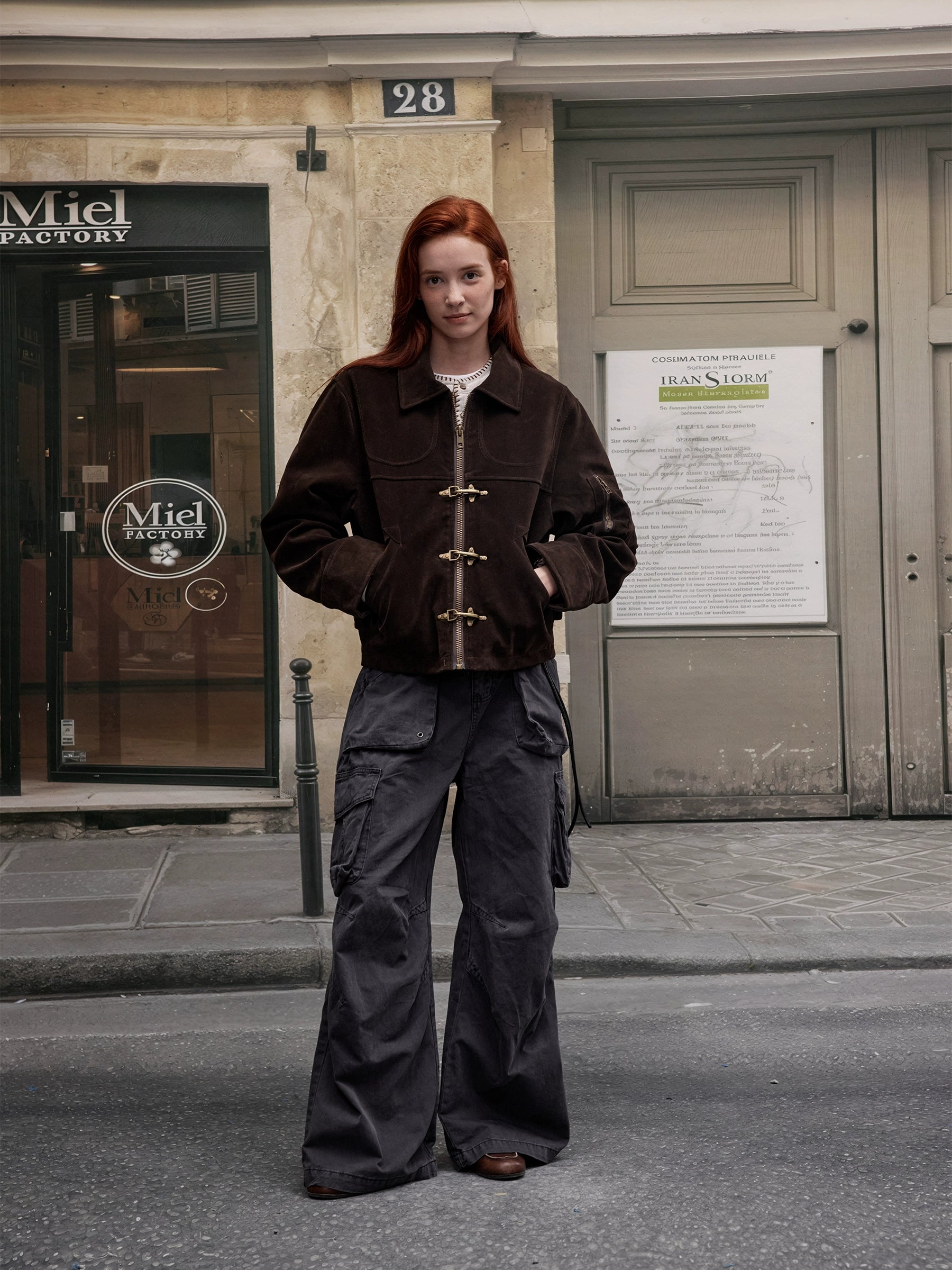 MADWITCH imitation suede short jacket women's edition