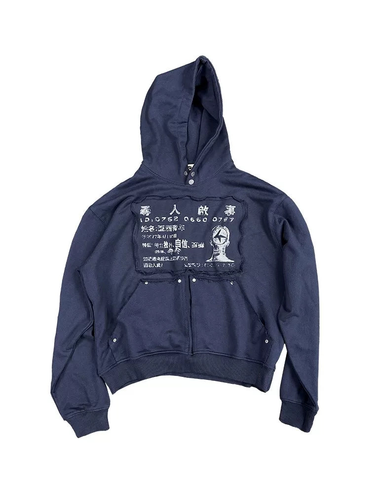 4AM Casual Patch Hooded Sweater