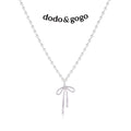 DODOGOGO Bead Chain Bow Necklace