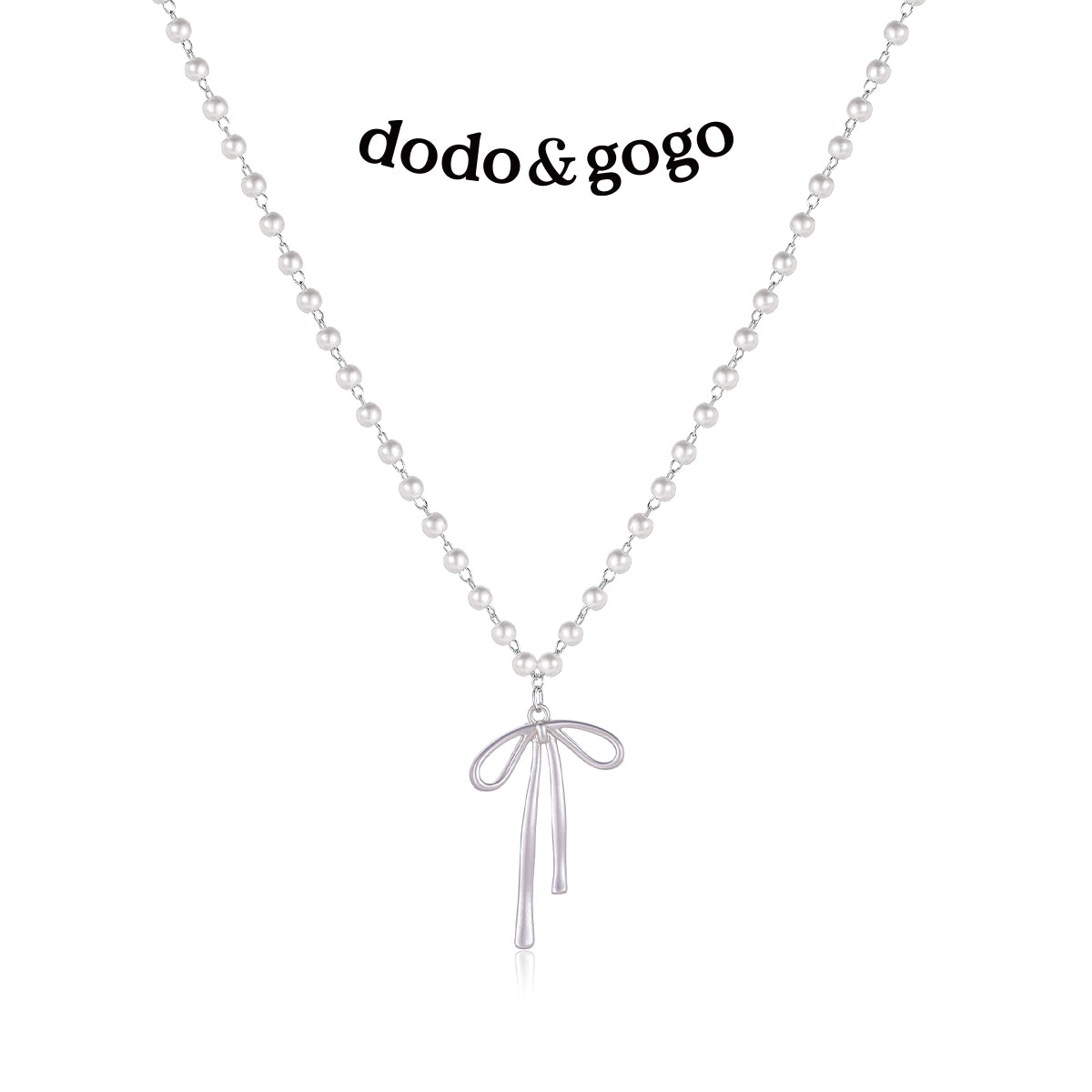 DODOGOGO Bead Chain Bow Necklace