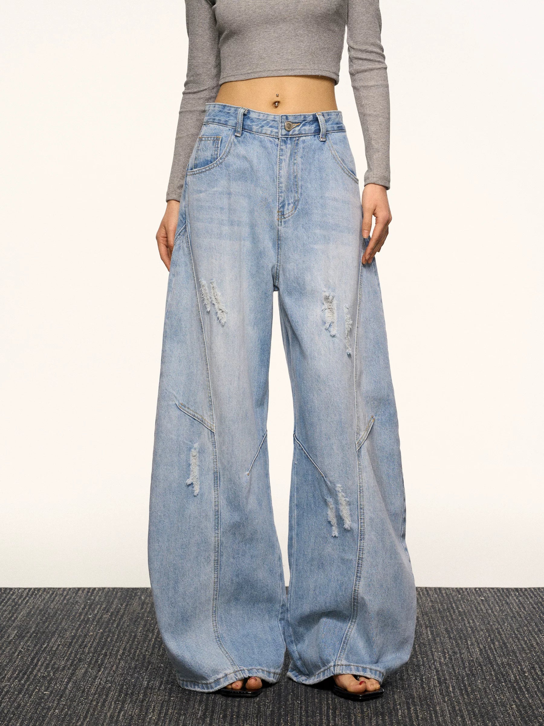 Aaisup Loose Straight Pants Versatile Wide Leg Pants