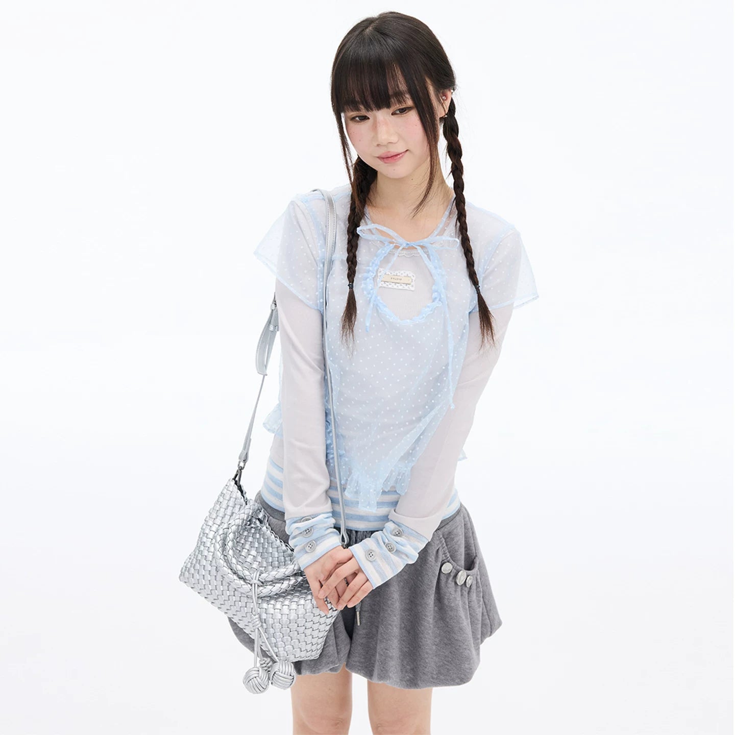 MOMSAYCAN Striped Splicing Long-sleeved Set