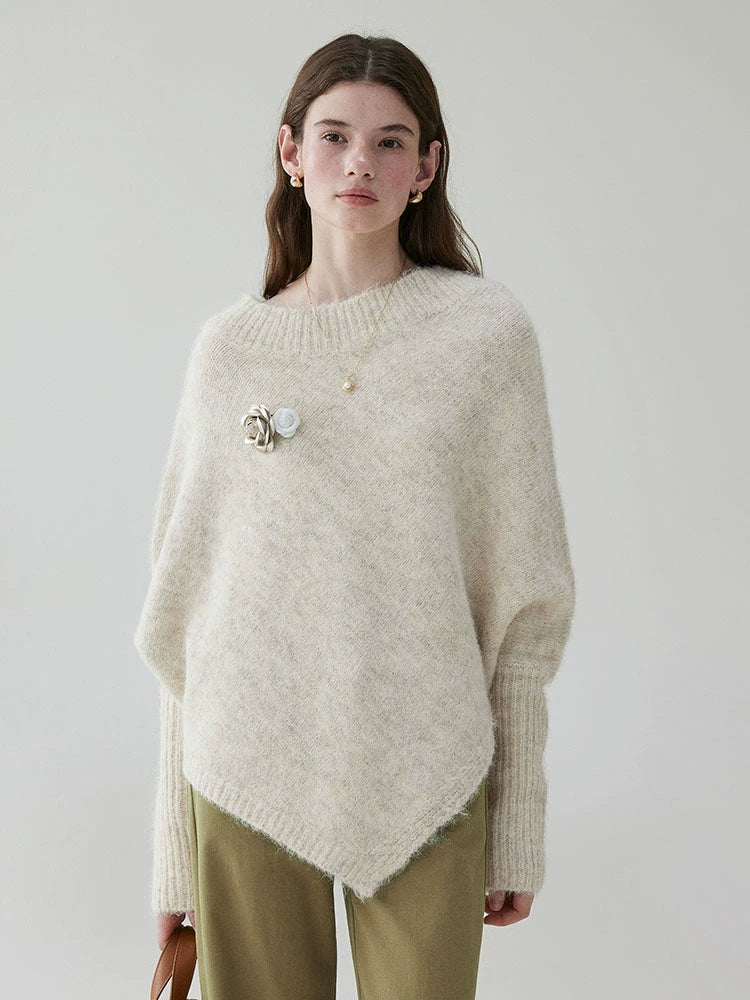 VOOE Irregular One-word Slanted Shoulder Lazy Sweater