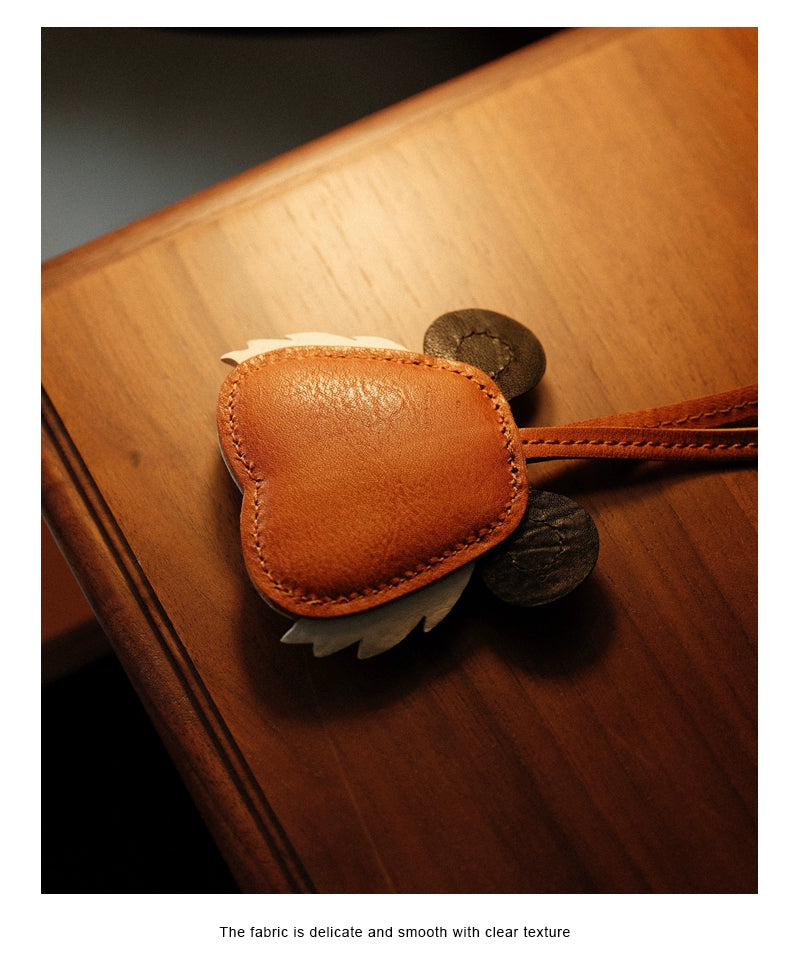 HALF WORK cowhide bag pendant genuine leather retro handmade tiger head pendant tiger zodiac bag pendant