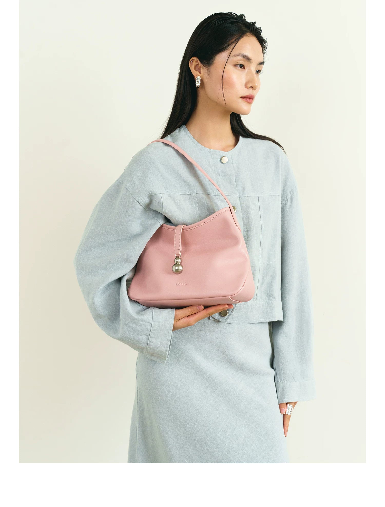 LOSEA Cowhide Gourd Shoulder Tote Bag