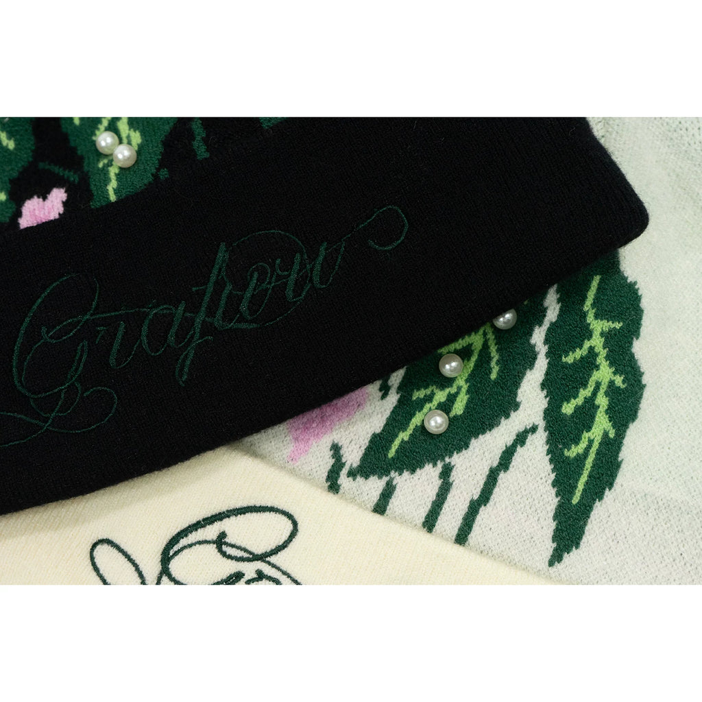 GRAF Pearl Knitted Letter Embroidered Wool Cap