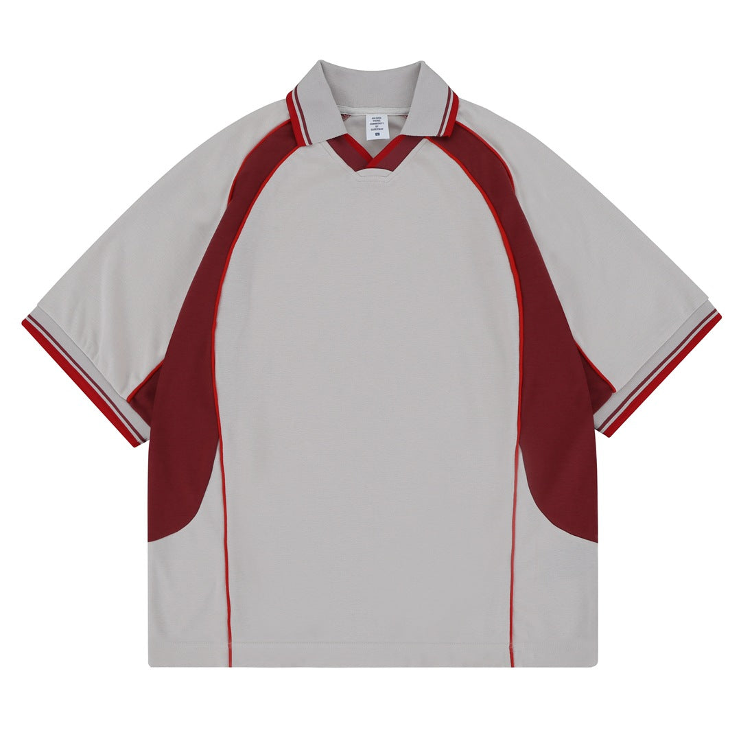 FGSS Splicing Japanese Loose Shoulder Lapel Tee