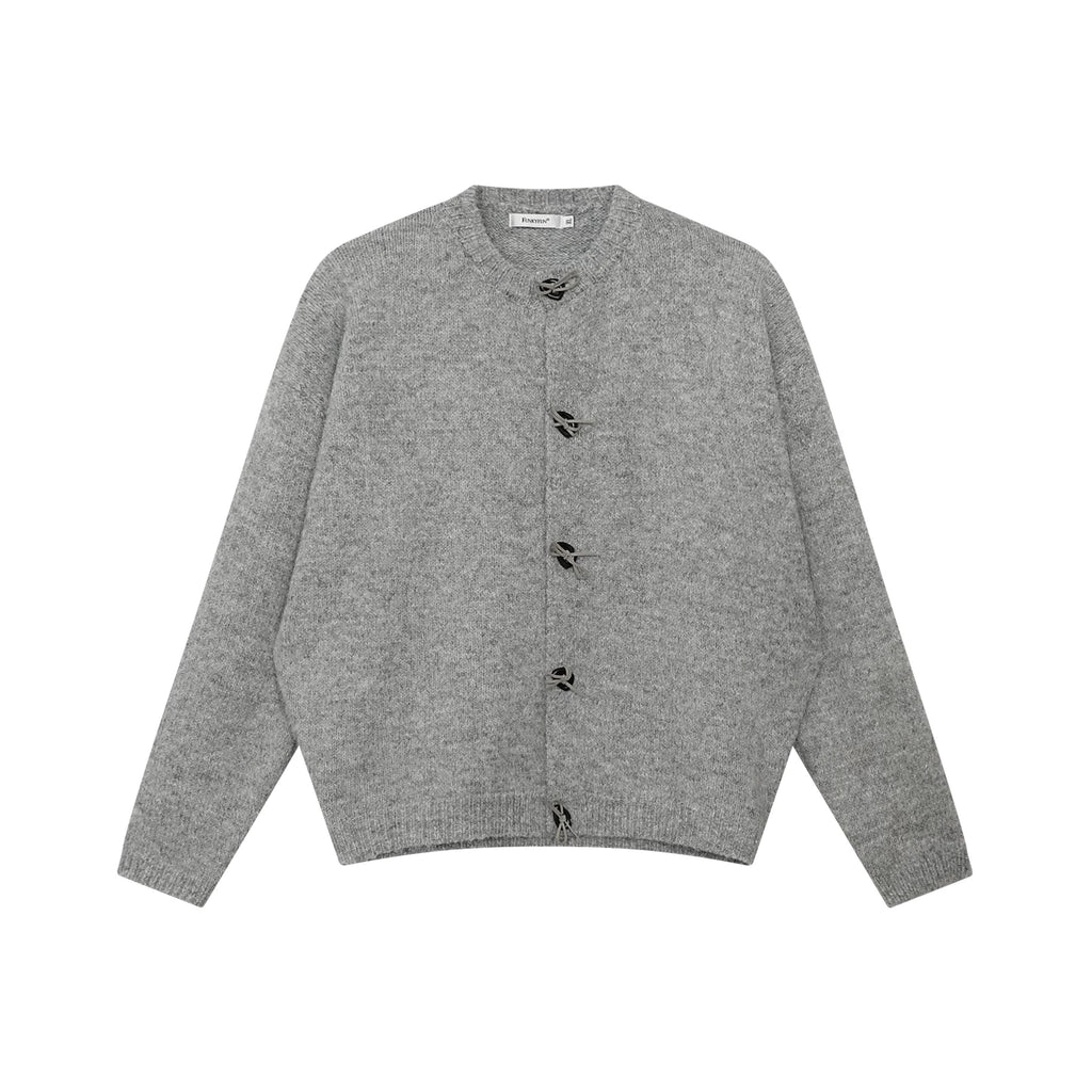 FUNKYFUN Hand-knitted Bow-knitted Loose-fitting Cardigan