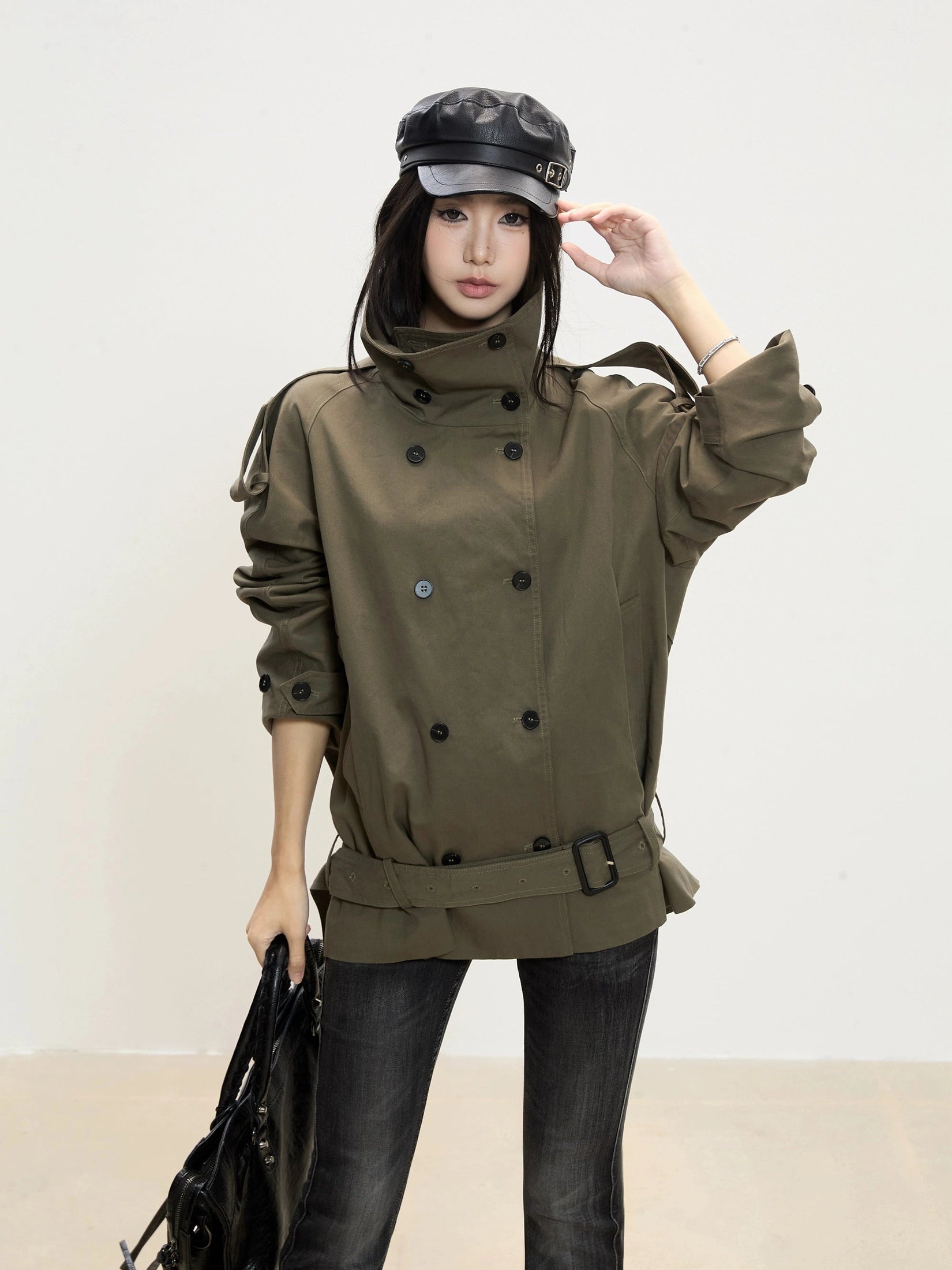 WITHMIN Loose and Thin Casual Versatile Trench Coat